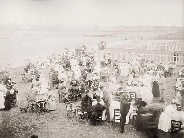 Crowd at Cairo races, racecourse, Egypt, c. 1890