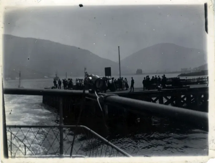 Framed Print : Crowd on the Pier, Campbeltown, Scotland Framed Print : Crowd on the Pier, Campbeltown, Scotland
