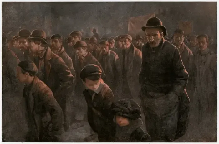 Framed Print : Crowd / Unemployed 1912 Framed Print : Crowd / Unemployed 1912
