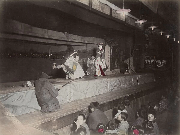 Crowd watching a theatrical performance, Japan