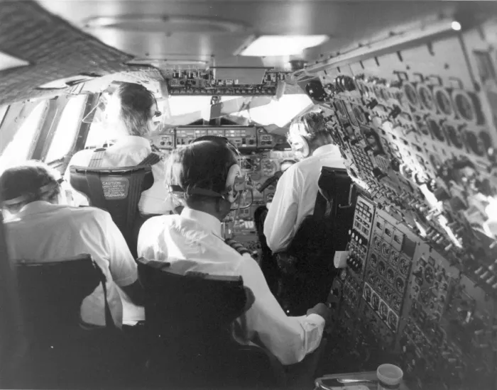 Framed Print : A crowded Concorde flightdeck Framed Print : A crowded Concorde flightdeck
