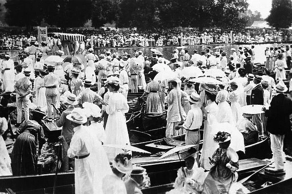 The crowded river during the Henley Regatta
