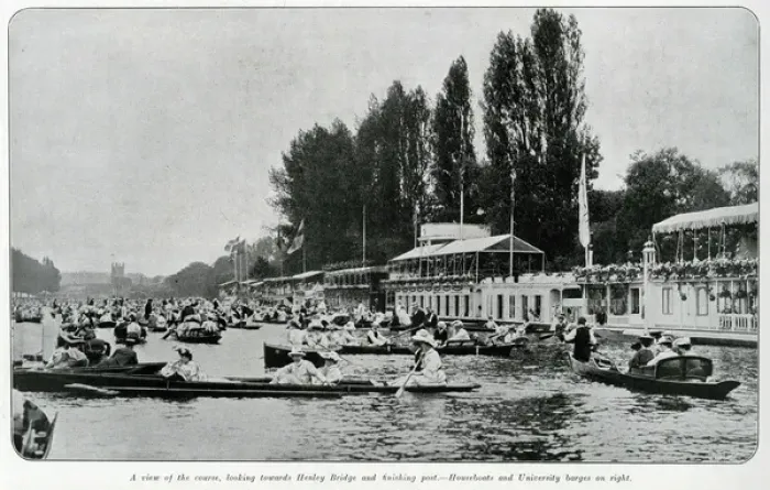 Framed Print : Crowded river during the Henley Regatta 1904 Framed Print : Crowded river during the Henley Regatta 1904