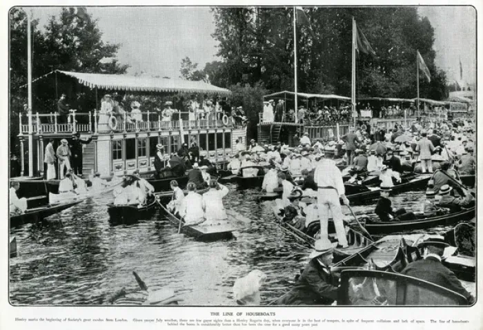 Framed Print : Crowded river during the Henley Regatta 1906 Framed Print : Crowded river during the Henley Regatta 1906