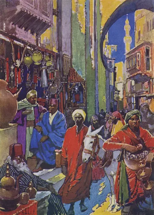 Framed Print : Crowded Shopping street Bazaar in Cairo, Egypt Framed Print : Crowded Shopping street Bazaar in Cairo, Egypt