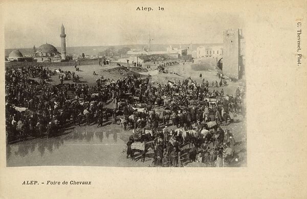 Crowds of people at the Friday Market, Aleppo, Syria