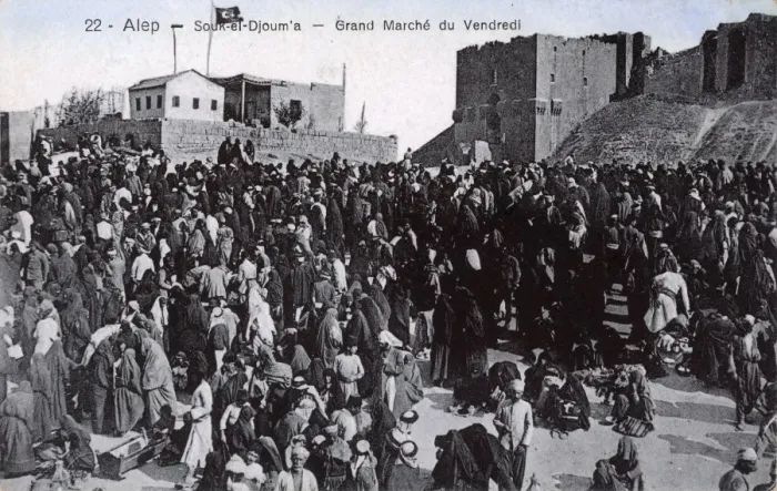 Framed Print : Crowds of people at the Friday Market, Aleppo, Syria Framed Print : Crowds of people at the Friday Market, Aleppo, Syria