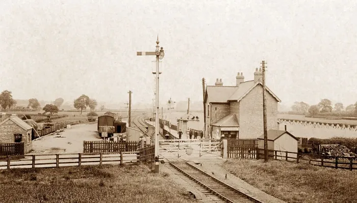 Framed Print : Crowle Town Railway Station early 1900s Framed Print : Crowle Town Railway Station early 1900s