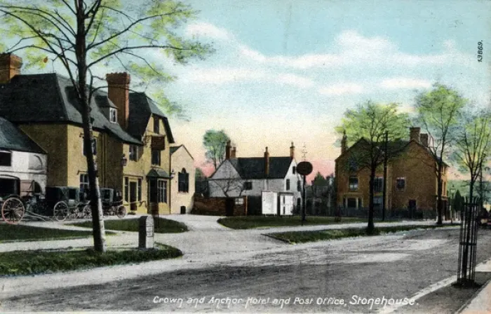 Framed Print : Crown & Anchor Hotel and Post Office, Stonehouse, Glos Framed Print : Crown & Anchor Hotel and Post Office, Stonehouse, Glos