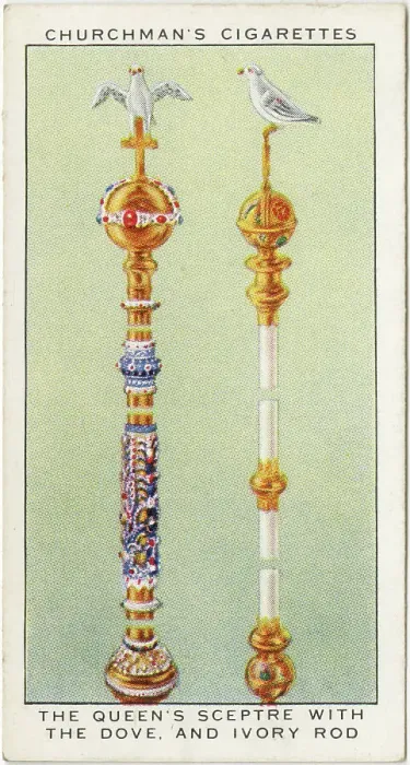 Framed Print : CROWN JEWELS OF ENGLAND The Queen's sceptre with the dove, and ivory rod Date: 20th century Framed Print : CROWN JEWELS OF ENGLAND The Queen's sceptre with the dove, and ivory rod Date: 20th century