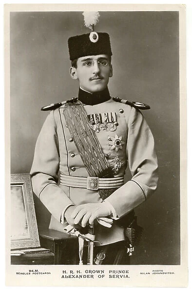 Crown Prince Alexander of Serbia (Servia) in full uniform