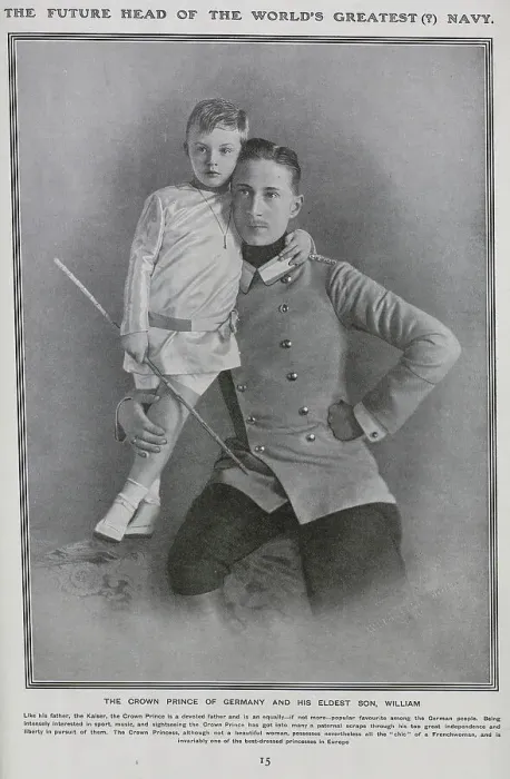Framed Print : Crown Prince Wilhelm with his eldest son William Framed Print : Crown Prince Wilhelm with his eldest son William