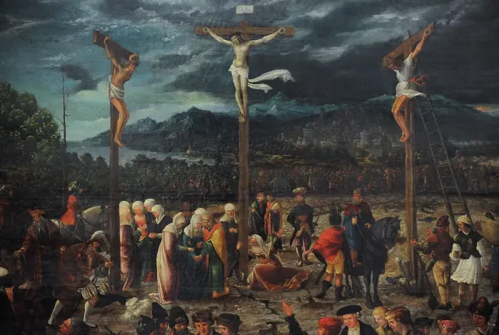Framed Print : Crucifixion, 1539, by Hans Muelich or Mielich (1516-1573)