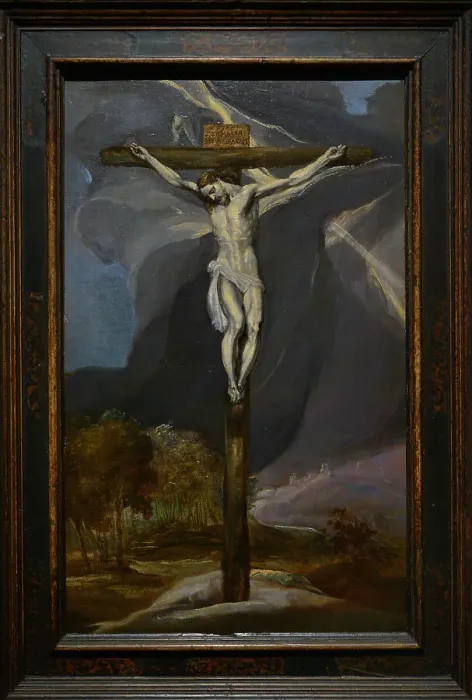 Framed Print : Crucifixion, by El Greco (1541-1614), circa 1575-1577 Framed Print : Crucifixion, by El Greco (1541-1614), circa 1575-1577