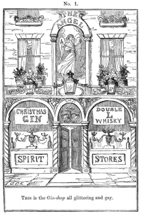 Framed Print : Cruikshank, The Gin Shop, plate 1