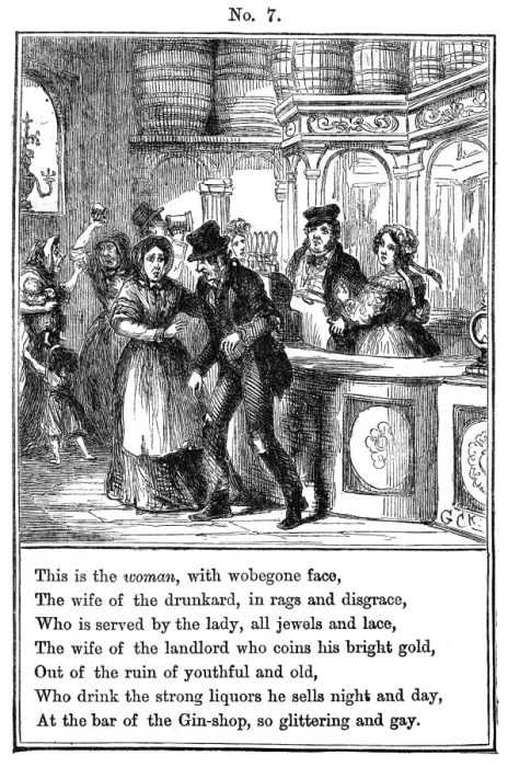 Framed Print : Cruikshank, The Gin Shop, plate 7 Framed Print : Cruikshank, The Gin Shop, plate 7