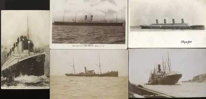 Framed Print : Cruise liners - five postcards Framed Print : Cruise liners - five postcards