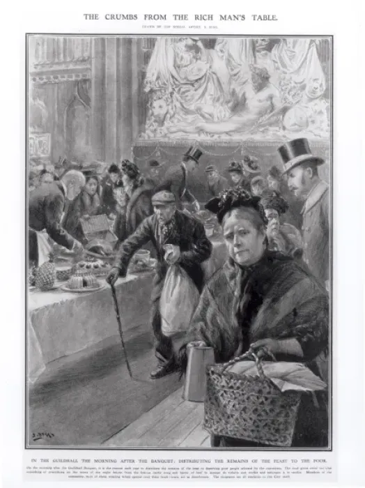 Framed Print : Crumbs from the rich mans table, Guildhall, London by S. B Framed Print : Crumbs from the rich mans table, Guildhall, London by S. B