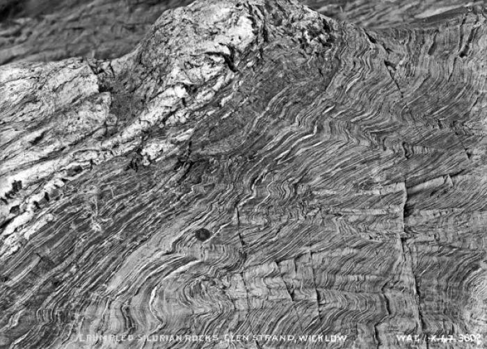 Framed Print : Crumpled Silurian Rocks, Glen Strand, Wicklow Framed Print : Crumpled Silurian Rocks, Glen Strand, Wicklow