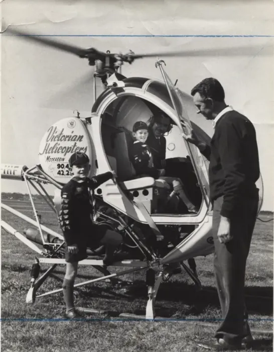 Framed Print : Cub scouts with helicopter, Victoria, Australia Framed Print : Cub scouts with helicopter, Victoria, Australia