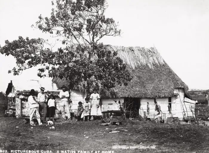 Framed Print : Cuba: captioned A native family at home farmer Framed Print : Cuba: captioned A native family at home farmer