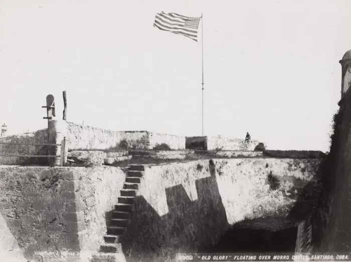 Framed Print : Cuba: US flag, Morro Castle, Santiago Framed Print : Cuba: US flag, Morro Castle, Santiago