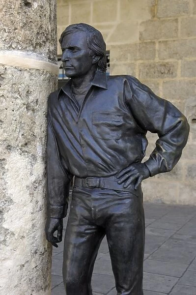 CUBA. Havana. Statue of Antonio Gades in Cathedral