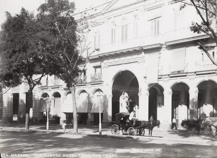 Framed Print : Cuba: Pasage Hotel from the Prado, Havana Framed Print : Cuba: Pasage Hotel from the Prado, Havana