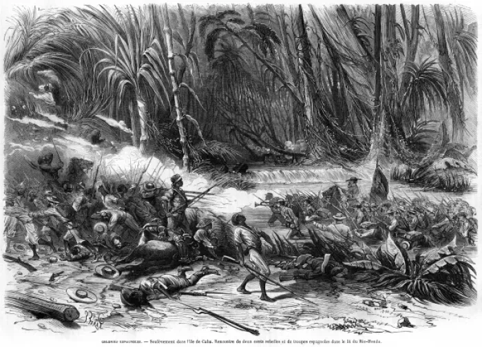 Framed Print : Cuban rebels fight the Spanish in Rio Hondo Framed Print : Cuban rebels fight the Spanish in Rio Hondo