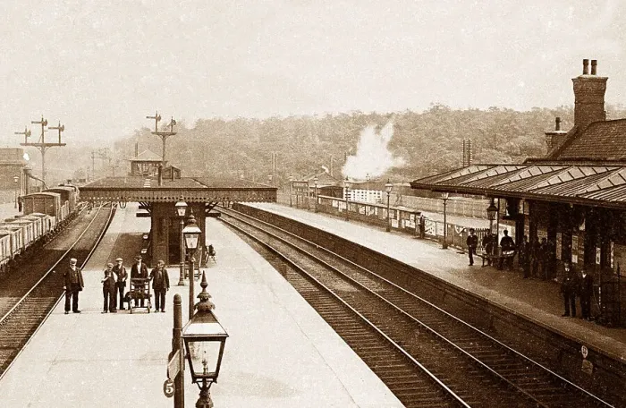 Framed Print : Cudworth Midland Railway Station early 1900s Framed Print : Cudworth Midland Railway Station early 1900s