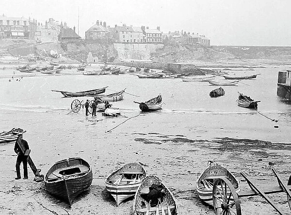 Cullercoats beach, Victorian period. Date available as Framed Prints ...