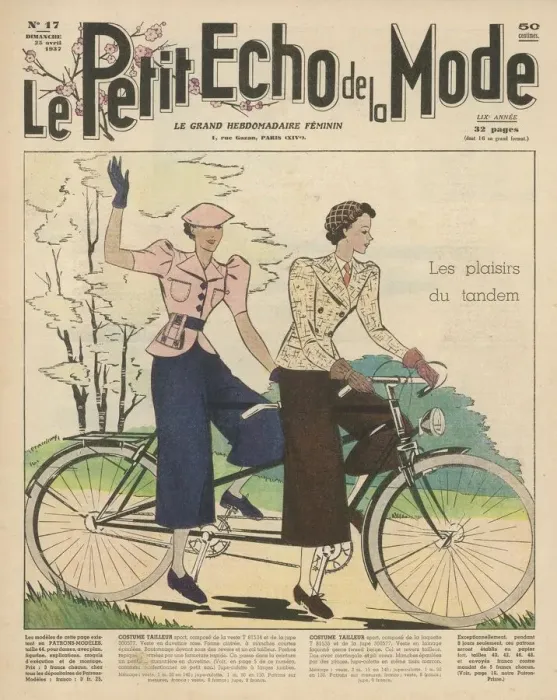 Framed Print : CULOTTES ON CYCLES 1937