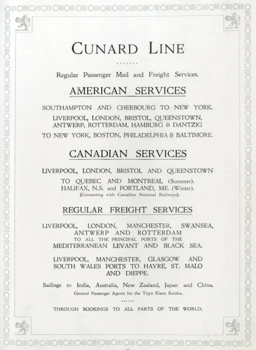 Framed Print : Cunard Companys regular passenger, mail, freight services Framed Print : Cunard Companys regular passenger, mail, freight services
