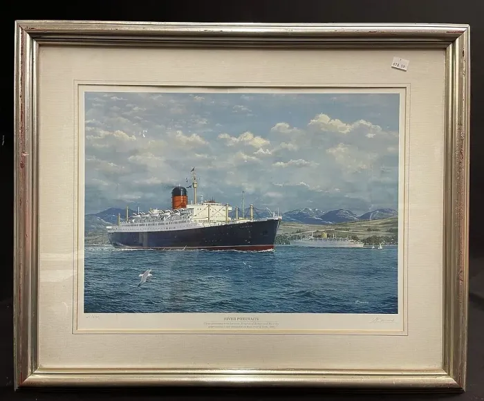 Framed Print : Cunard, limited edition print after E Bauwen, Home Waters Framed Print : Cunard, limited edition print after E Bauwen, Home Waters