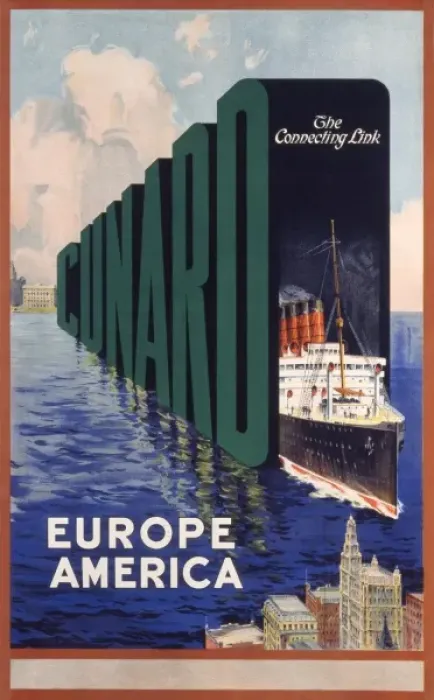 Framed Print : Cunard Line poster Framed Print : Cunard Line poster