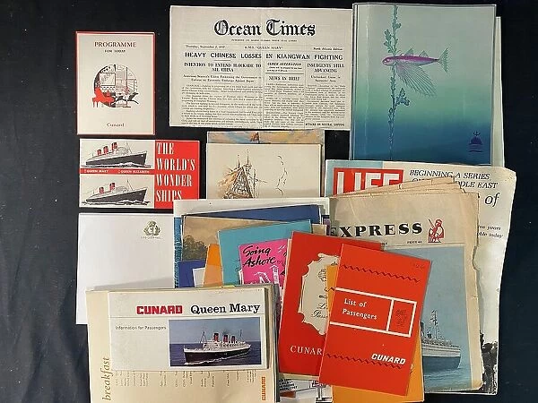 Cunard Line, Queen Mary - printed ephemera