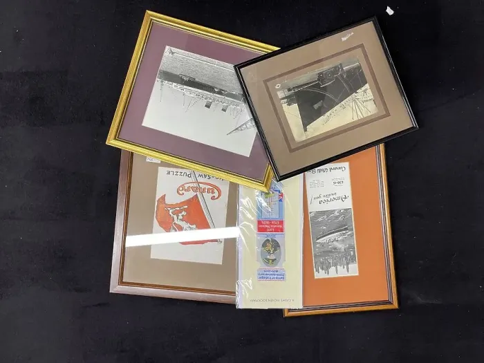 Framed Print : Cunard Line, RMS Queen Mary, photographs and ephemera Framed Print : Cunard Line, RMS Queen Mary, photographs and ephemera
