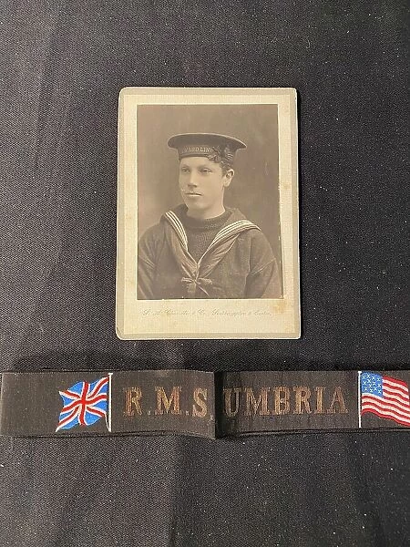 Cunard Line, RMS Umbria - gala night ribbon and photo