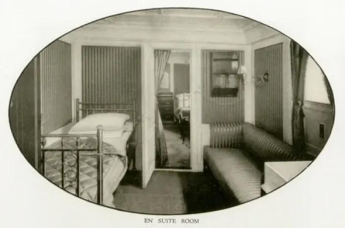 Framed Print : The Cunard Liner RMS Mauretania - En Suite Room Framed Print : The Cunard Liner RMS Mauretania - En Suite Room