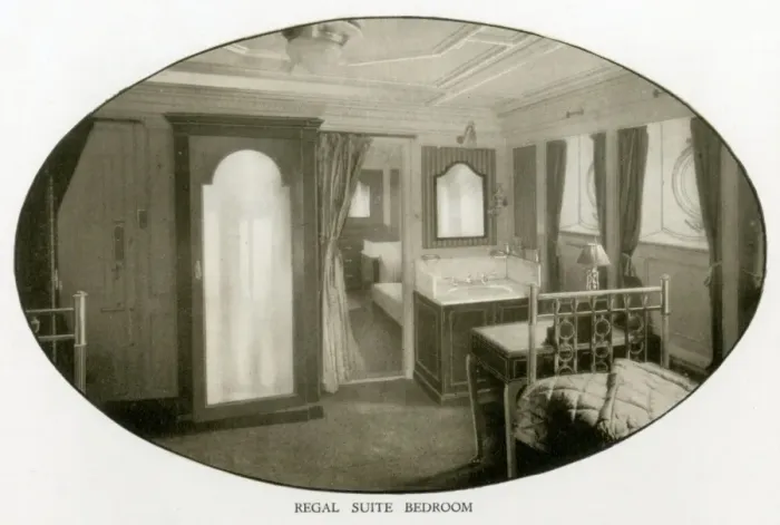 Framed Print : The Cunard Liner RMS Mauretania - Regal Suite Bedroom Framed Print : The Cunard Liner RMS Mauretania - Regal Suite Bedroom