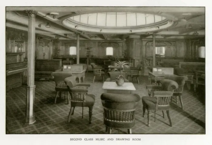 Framed Print : The Cunard Liner RMS Mauretania - Second Class Music Room Framed Print : The Cunard Liner RMS Mauretania - Second Class Music Room