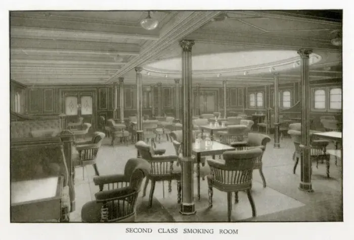 Framed Print : The Cunard Liner RMS Mauretania - Second Class Smoking Room Framed Print : The Cunard Liner RMS Mauretania - Second Class Smoking Room
