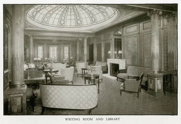 The Cunard Liner RMS Mauretania - Writing Room  /  Library