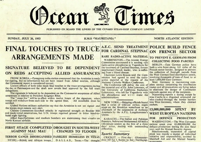 Framed Print : Cunard Steam Ship Company's Ocean Times newspaper Framed Print : Cunard Steam Ship Company's Ocean Times newspaper