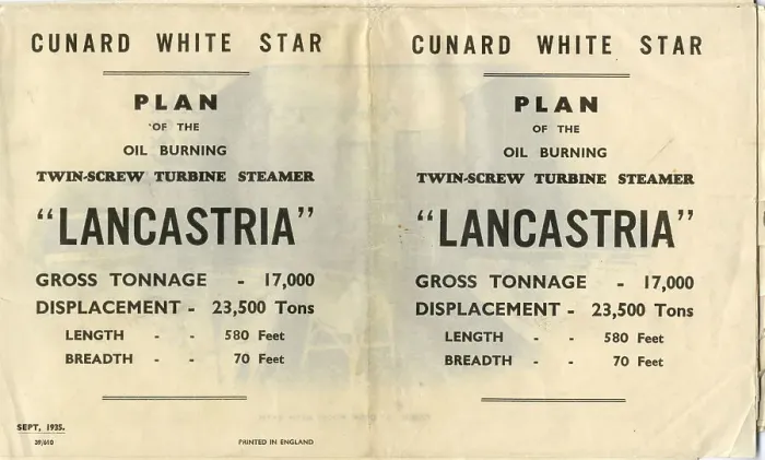 Framed Print : Cunard White Star, Lancastria deck plan Framed Print : Cunard White Star, Lancastria deck plan