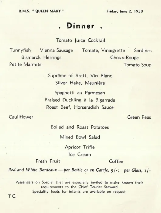 Framed Print : Cunard White Star, RMS Queen Mary, Dinner Menu Framed Print : Cunard White Star, RMS Queen Mary, Dinner Menu