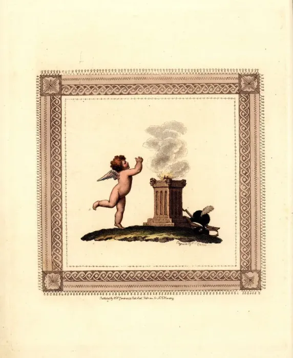 Framed Print : Cupid advances to the altar of loyalty Framed Print : Cupid advances to the altar of loyalty
