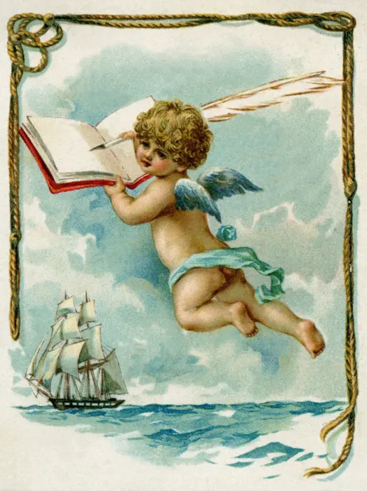 Framed Print : Cupid on the High Seas Date: 1910 Framed Print : Cupid on the High Seas Date: 1910