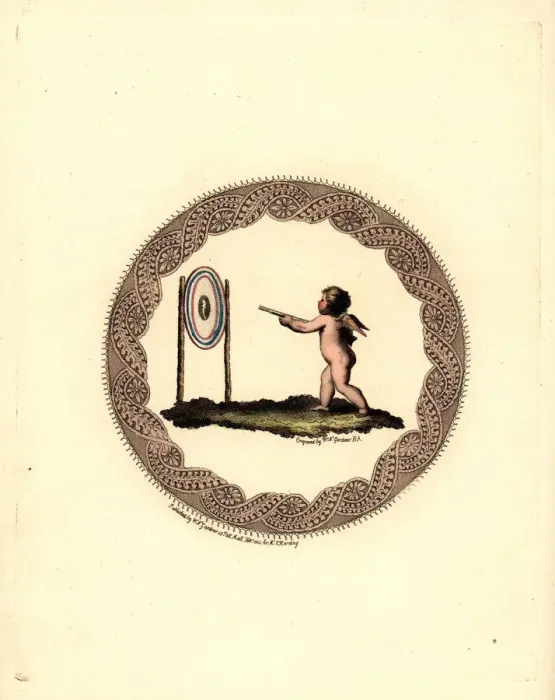 Framed Print : Cupid hits the centre of the target Framed Print : Cupid hits the centre of the target