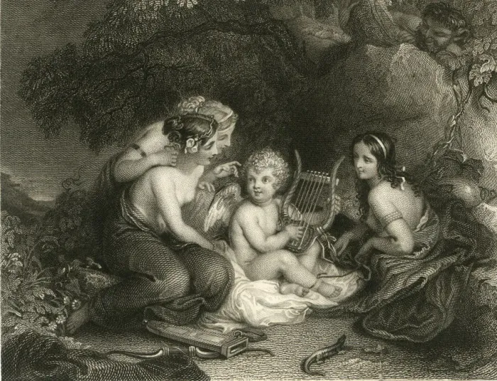 Framed Print : Cupid taught by the Three Graces Framed Print : Cupid taught by the Three Graces